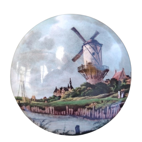 Vintage Dutch Windmill Framed Ceramic ceramic tile.