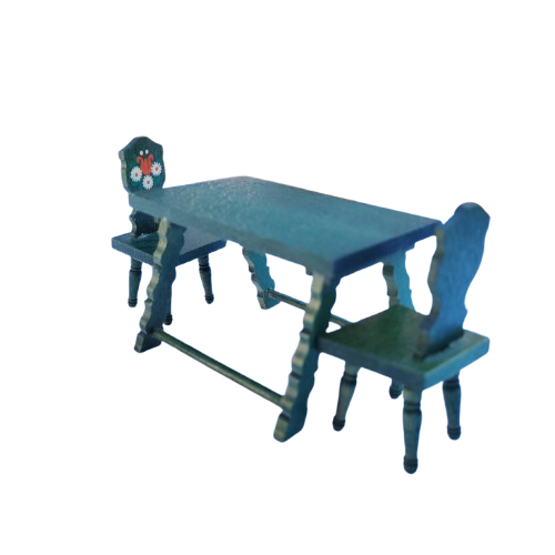 Original vintage wooden doll furniture table and chairs