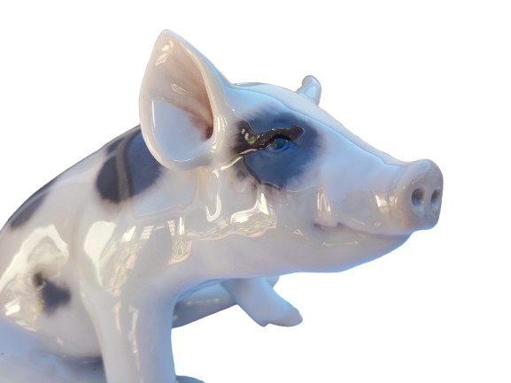 Royal Copenhagen Denmark 1935 Large Sitting Pig Figurine No 414