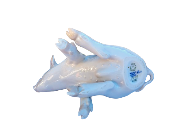 Royal Copenhagen Denmark 1935 Large Sitting Pig Figurine No 414