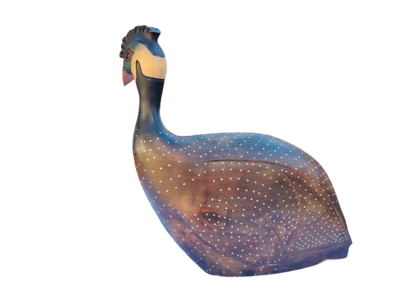 Feathers of Knysna carved and hand painted Crested Guinea Fowl
