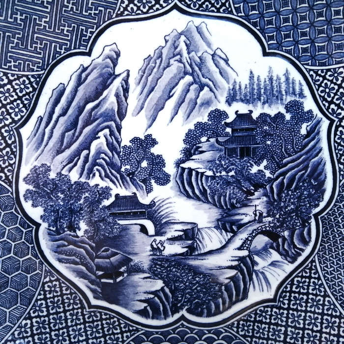 Blue and White Japanese Imari Large Charger Plate