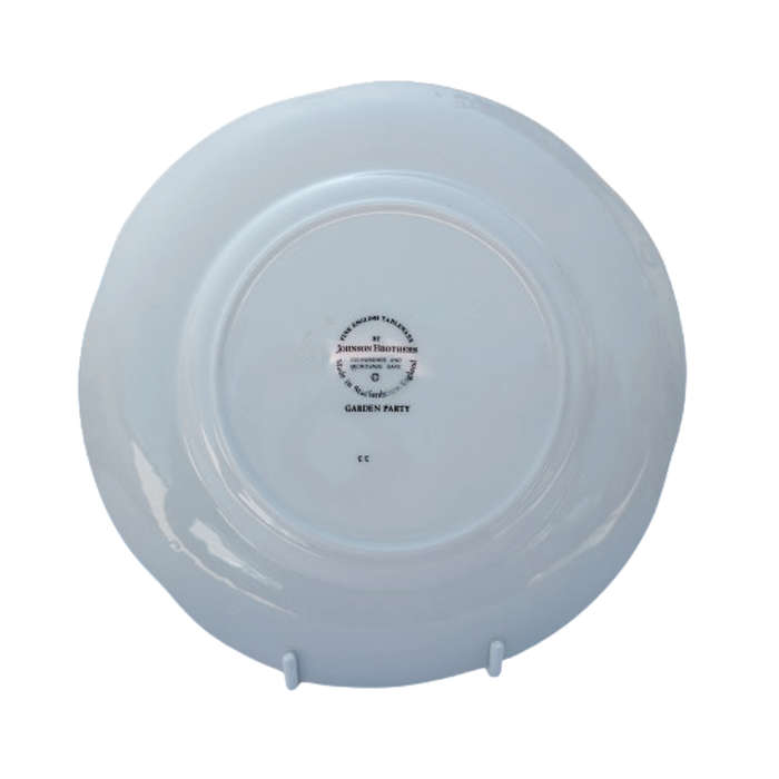 Johnson Brothers plate that is decorated in the Garden Party