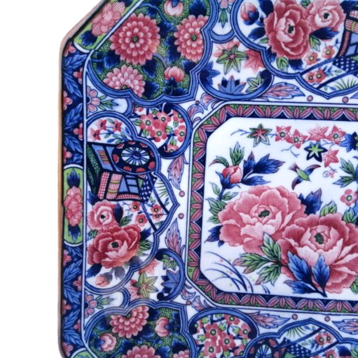 BWA Japanese Imari Porcelain Large Rectangular Charger Plate
