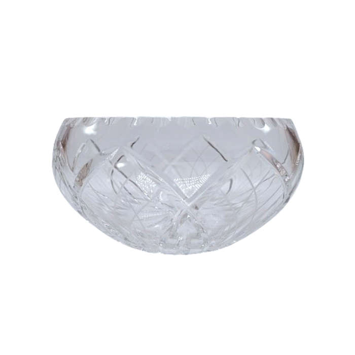 Great Quality Lead Cut Crystal Etched Round Dish Bowl