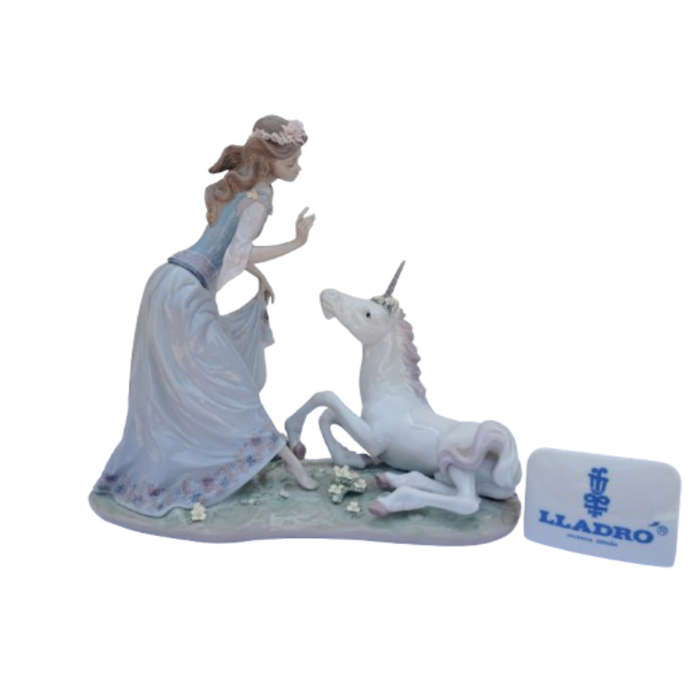 Lladro Rare Figurine Princess and the Unicorn #1755