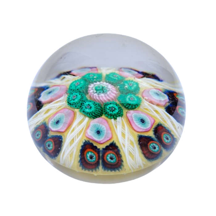 Stunning Vintage  Millefiori  Glass Paperweight