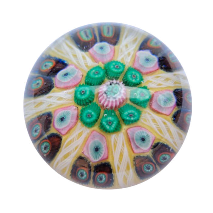 Stunning Vintage  Millefiori  Glass Paperweight