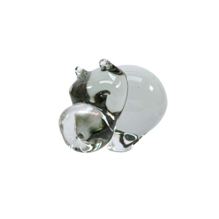 Art Ngwenya Glass Hippo Paperweight Swaziland