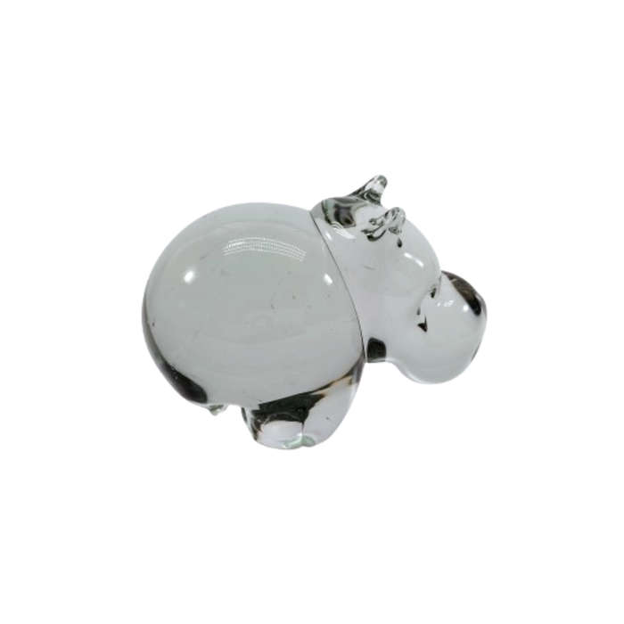 Art Ngwenya Glass Hippo Paperweight Swaziland