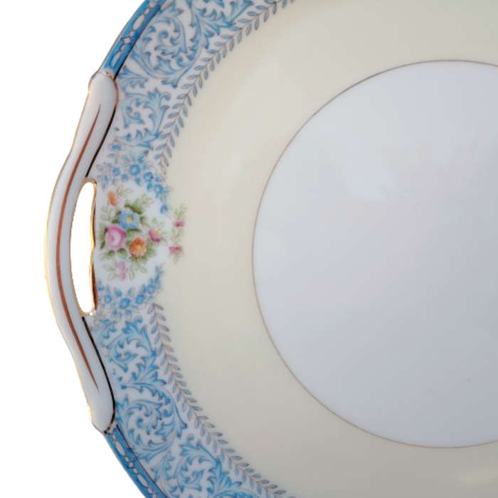Noritake Blue and Yellow Large Cake Plate