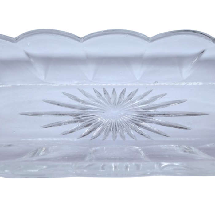 Vintage Cut Glass Crystal Serving Dish