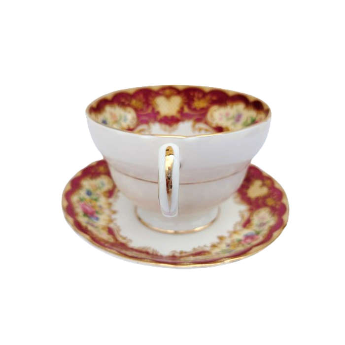 Paragon Trio Fine Bone China Red Pompadour Trio