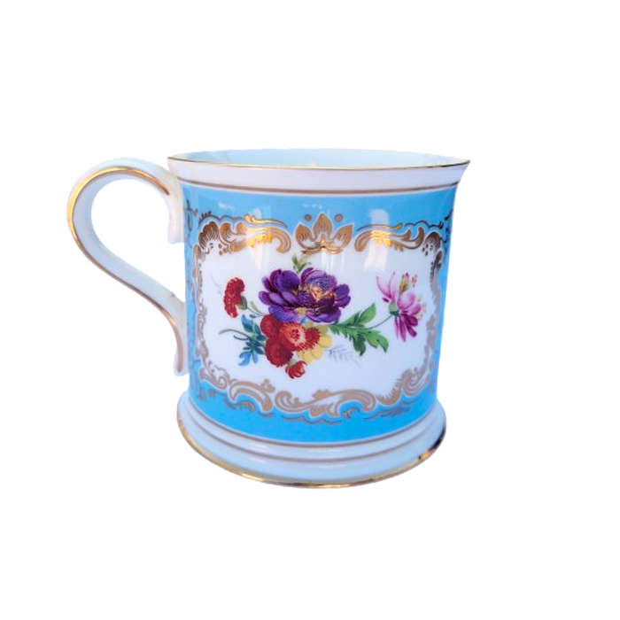 Bone China Mug from Past Times Beautiful Trembly Rose Blue Floral