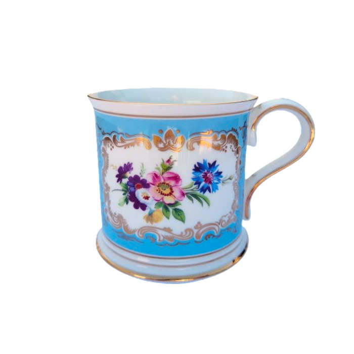 Bone China Mug from Past Times Beautiful Trembly Rose Blue Floral