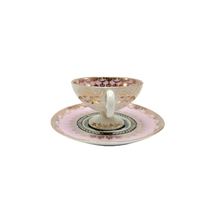 Antique Erdmann Schlegelmilch Pedestal Demitasse Cup and Saucer