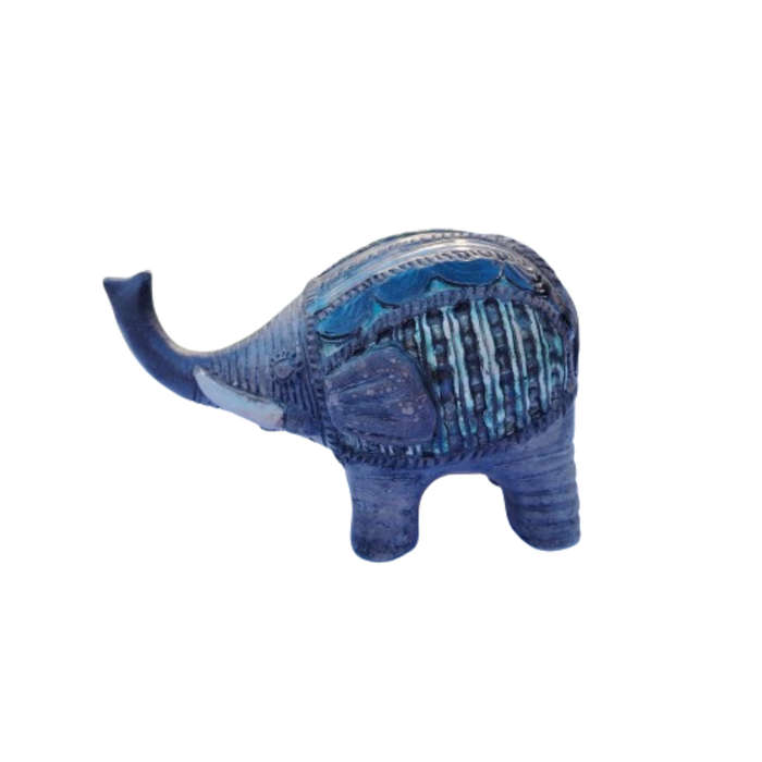 Large Green Grey Pottery Decorative Elephant