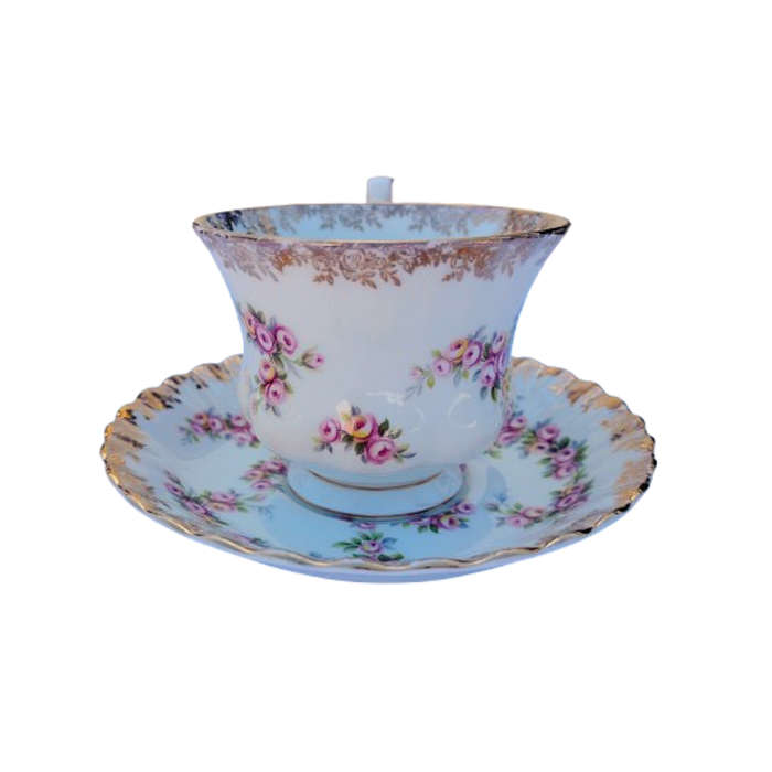 Royal Albert Dimity Rose Pink and Gold Tea Trio