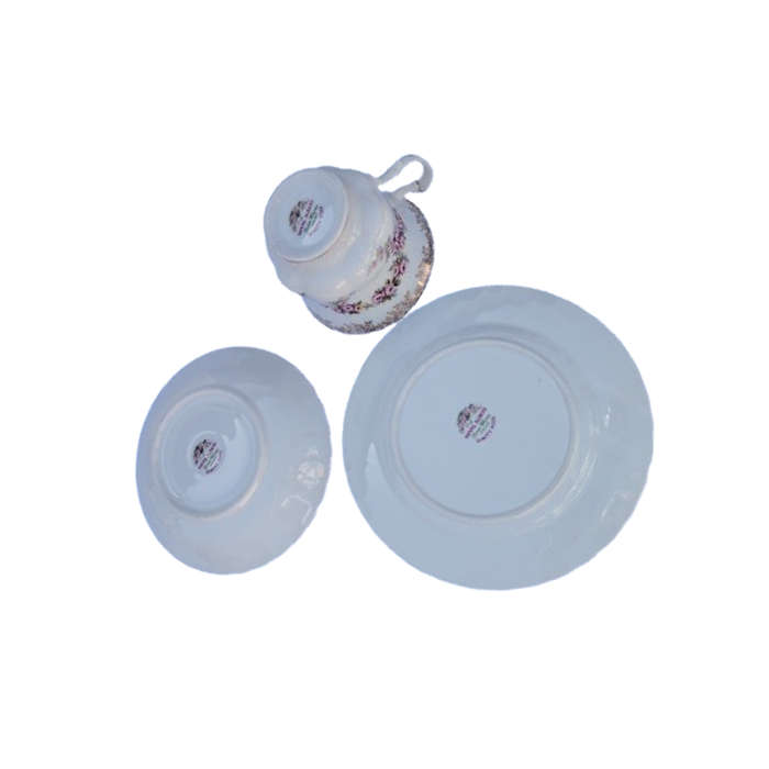 Royal Albert Dimity Rose Pink and Gold Tea Trio