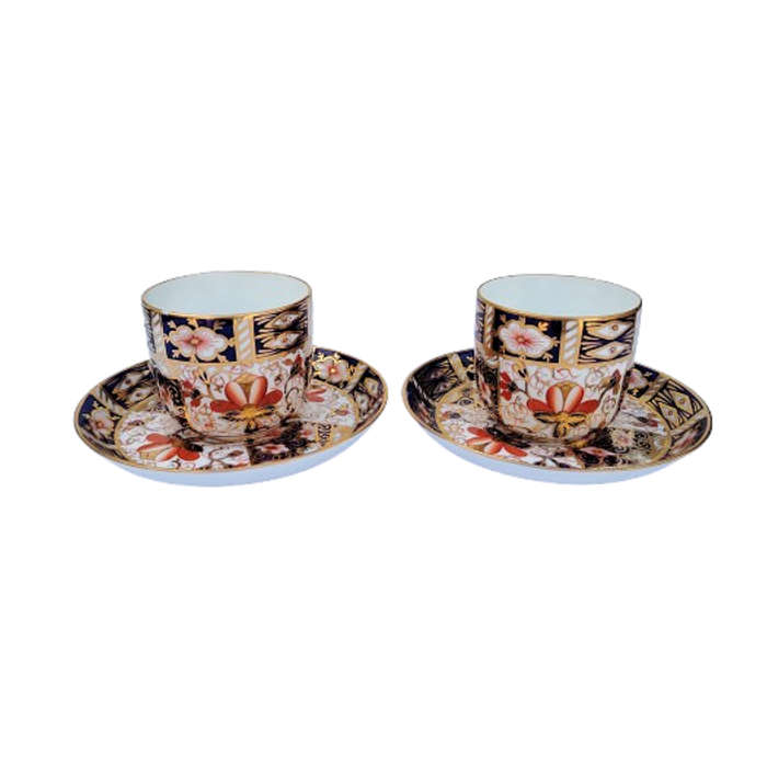 Royal Crown Derby Antique Imari 2451 Espresso Set Duo x 2
