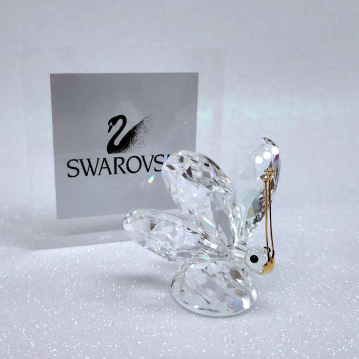 Swarovsli Crystal Large Butterfly Gold Antenna