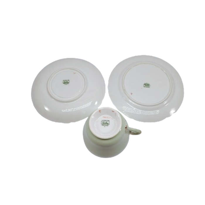 Shelley Pastel Green Trio Cup Saucer and Plate