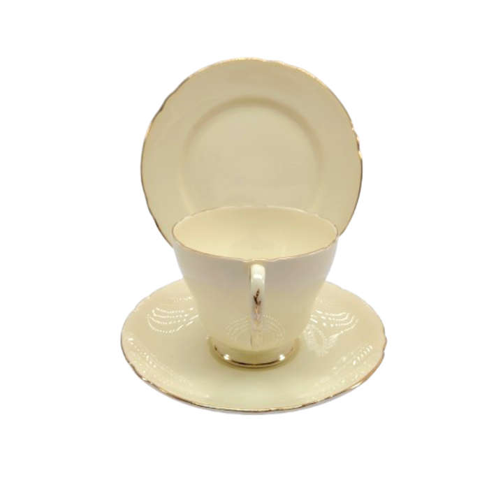 Shelley Pastel Pale Yellow Trio Cup Saucer and Plate
