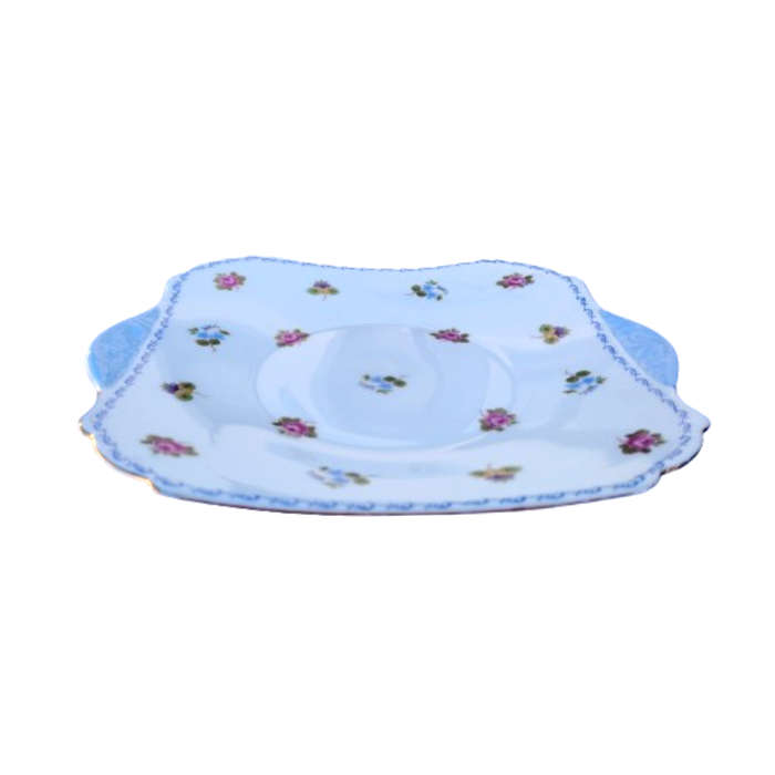 Shelley Cake Plate Pansies, Roses and Forget-me-nots