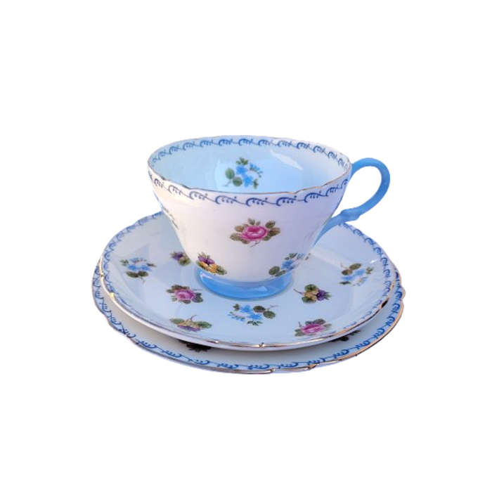 Shelley Trio Pansies, Roses and Forget-me-nots