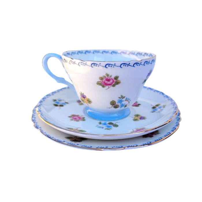 Shelley Trio Pansies, Roses and Forget-me-nots