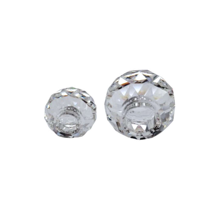 Swarovski Silver Crystal Global Ball Medium and Small Candleholders