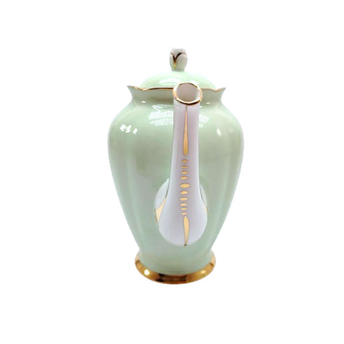 Tuscan Pale Green and Gold Porcelain Tea Pot