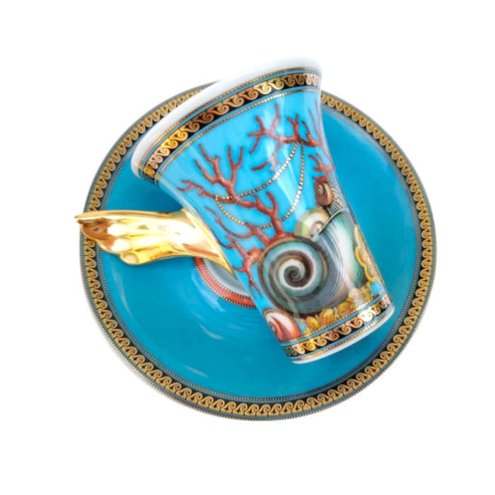 Rosenthal Versace Espresso Cup and Saucer Les Tresors de la Mer
