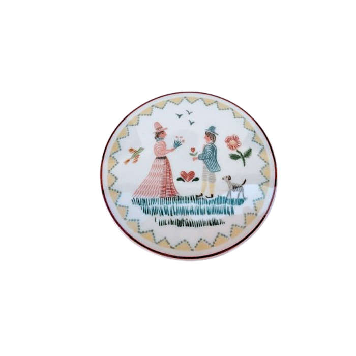 Villeroy & Boch vitro-porcelain box, American Sampler
