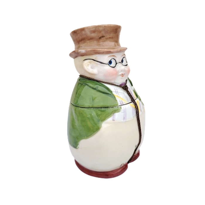 Vintage German Porcelain Bath Salt Jar Dickens Character Pickwick