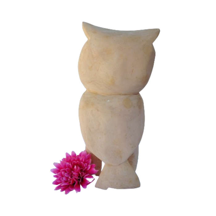 Large Wooden Owl with Heart