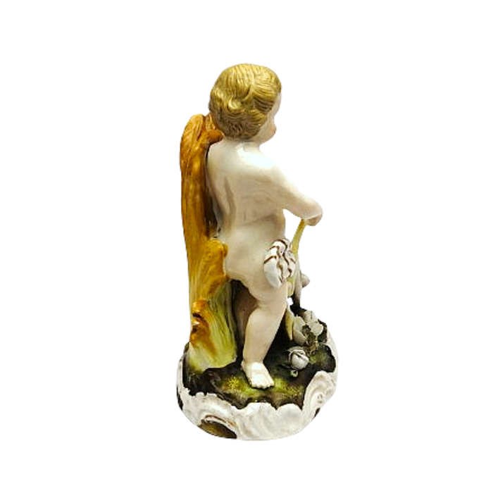 Capodimonte style naked cherub Putti porcelain figurine