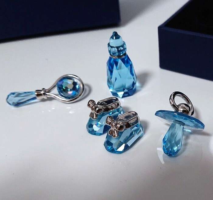 Swarovski Baby Boy Set Aquamarine Rhodium - My First Years Memories