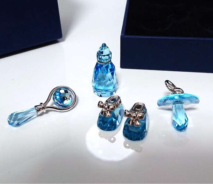 Swarovski Baby Boy Set Aquamarine Rhodium - My First Years Memories
