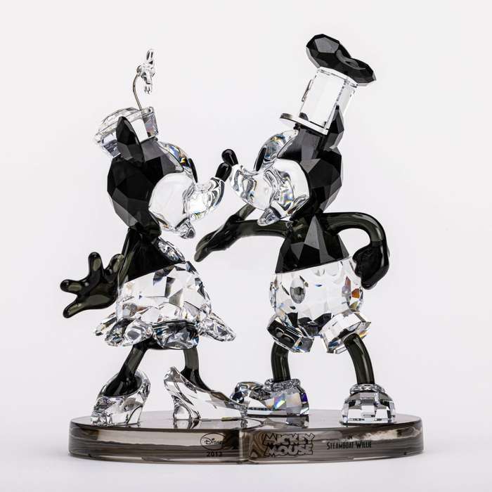 Swarovski Disney Steamboat Willie Mickey And Minnie Mouse Figurine
