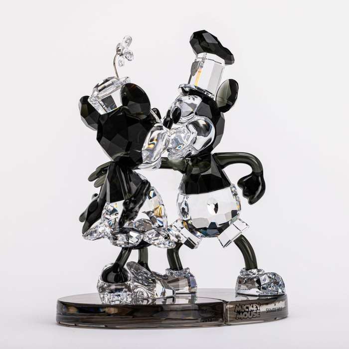 Swarovski Disney Steamboat Willie Mickey And Minnie Mouse Figurine