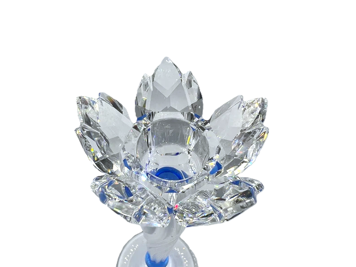Swarovski Crystal 146 Blue Flower Tall Candleholder