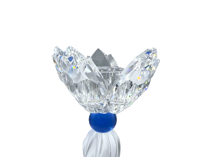 Swarovski Crystal 146 Blue Flower Tall Candleholder
