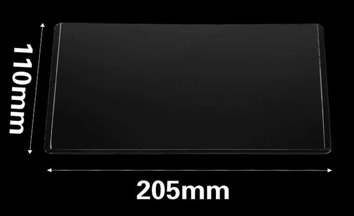 Banknote hard plastic folder, 205mm x 110mm.