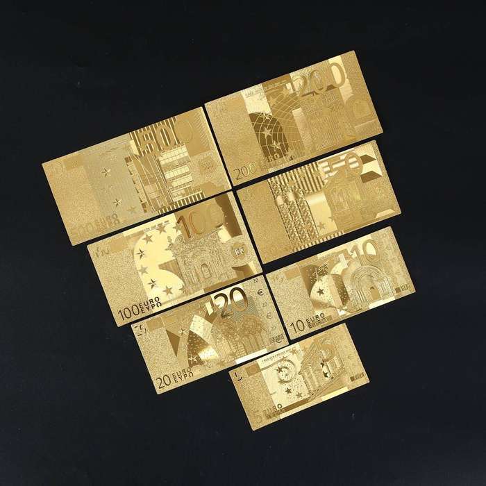5 Euro To 500 Euro 24k Gold Plated Replica Banknotes