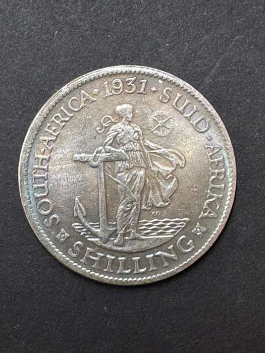 1931 South African Union 1 Shilling, Silver Plated Brass. Replica!!!