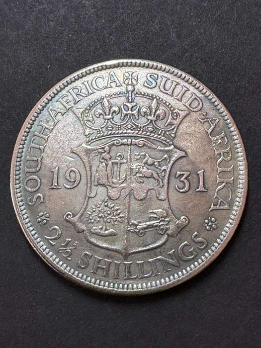 1931 South African Union Half Crown, Silver Plated Brass. Replica!!!