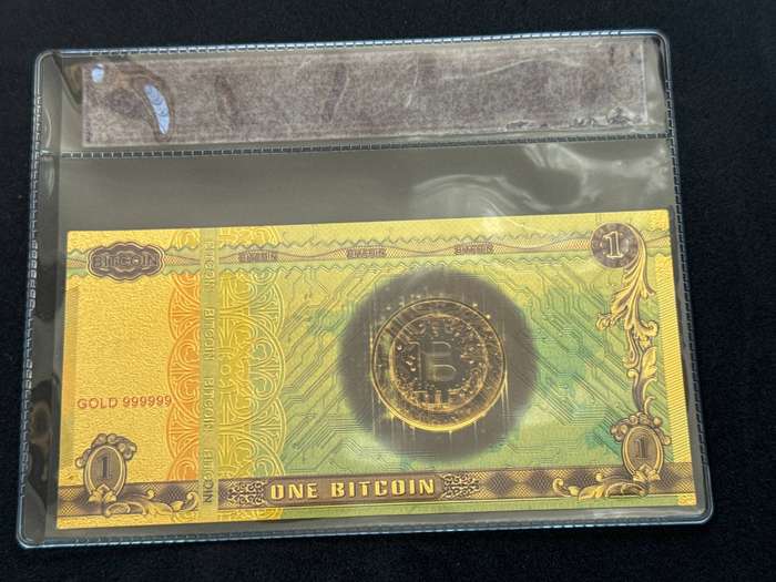 BITCOIN Gold 999999 Plated Replica of the One Bitcoin.
