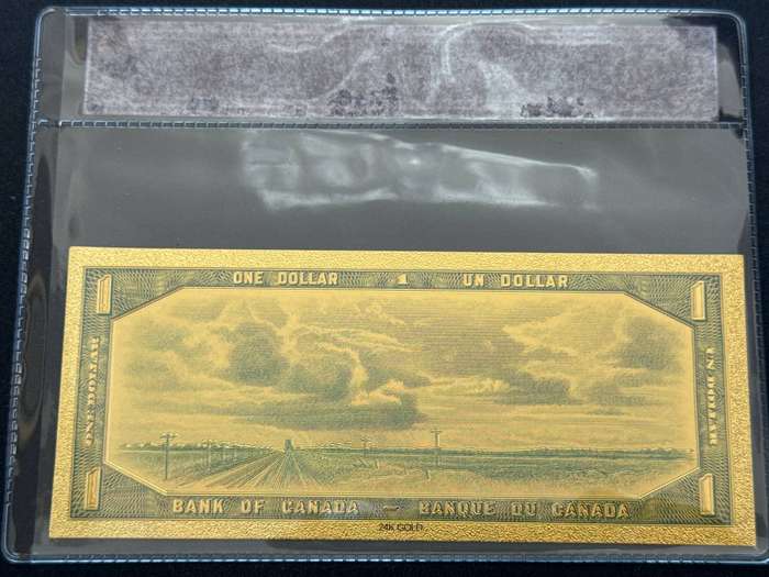 1954 Canada Gold 999999 Plated Replica of the One Dollar.