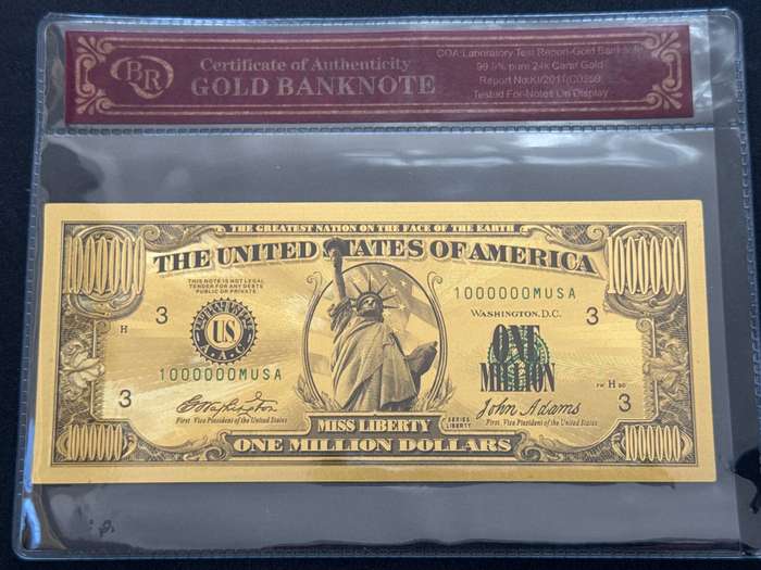USA 24k Gold Plated Replica of the One Million.